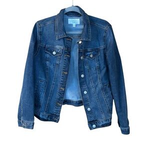 Time & Tru Stretch Denim Jean Jacket Medium Wash M 8/10